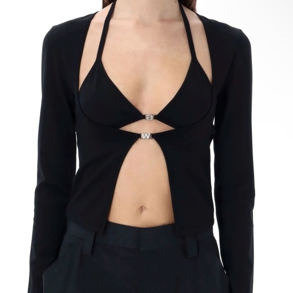 Alexander WangAlexander Wang Logo Embellished Stretched Cardigan